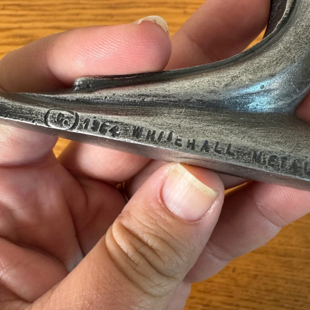 Vintage 1964 Whitehall Metal Studios Deer Head‎ Double Hook Hanger Metal